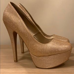 Champagne sparkle high heels